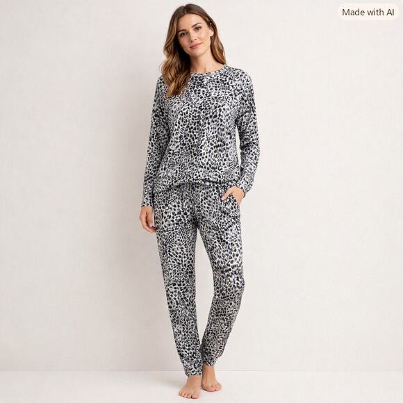 Talbots Other - Talbots Pajamas Leopard Print Cotton Size Medium